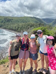HG, Lucy, Abby, Van, and me hiking down the Pololu Valley