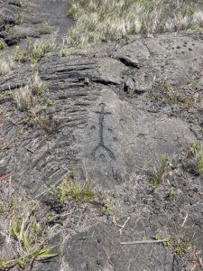 Petroglyphs on lava