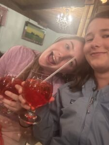 Margot and me with our Shirley Temples