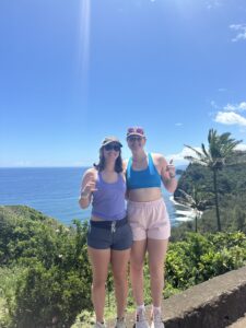 Margo and me standing on the ledge of the pololu valley