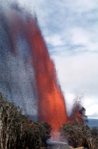 Lava curtain as can be seen from Crater Rim Dr