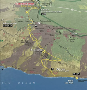 Map of Chain of Craters road